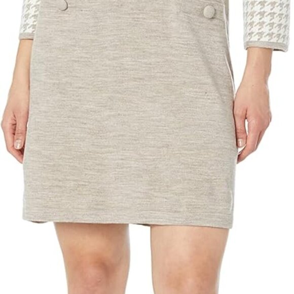 Dresses & Skirts - Women's Plus Size Houndstooth Sweater Dress ¾ Sleeves Casual Mini